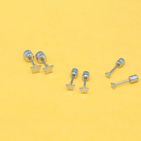 Screw on Earring Backs for Women,Hypoallergenic Surgical Steel Stud Earrings Bal - Picture 4 of 7
